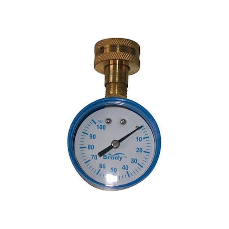 B & K Brady 2 in. Brass Pressure Gauge 100 psi BTGIND CS-NL